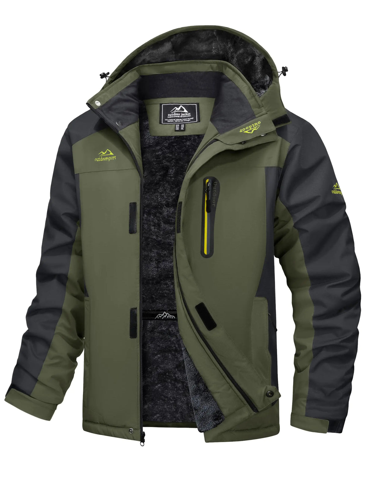 Cavva Men Waterproof Fleece Lined Winter Parka With Removable Hood