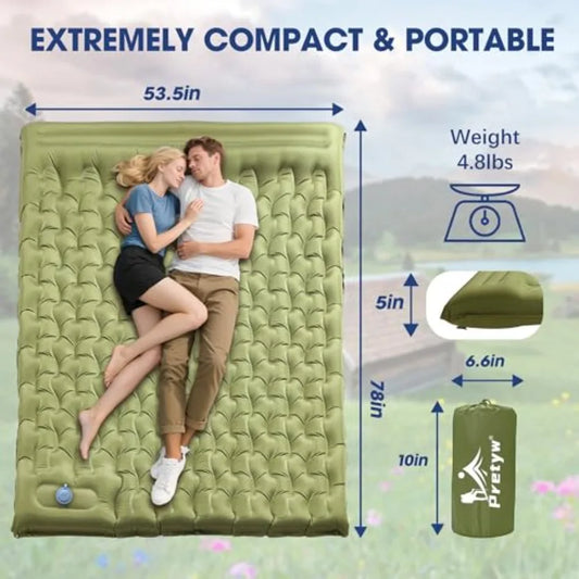 Compact Portable Camping Inflatable Sleeping Pad With Pillow Pump