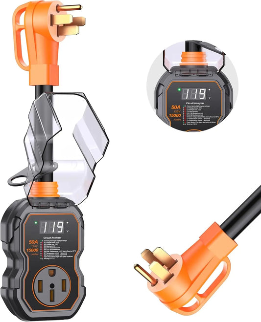 50 Amp RV Surge Protector Featuring Smart Led Display Shield