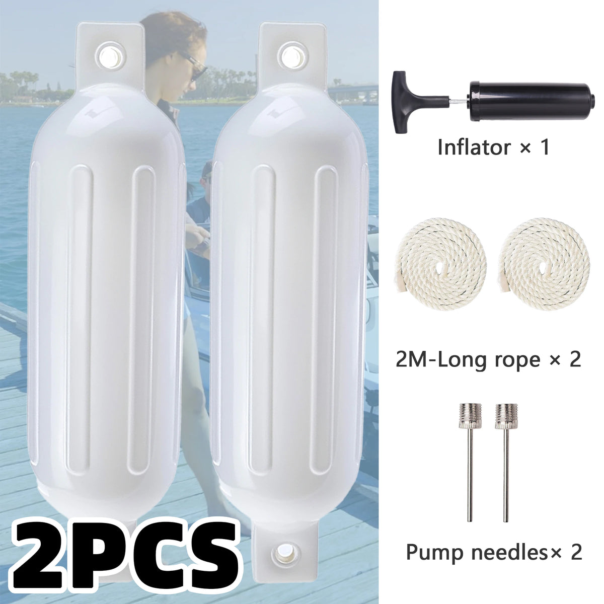 Vancus Inflatable Boat Fenders For Docking With Ropes And Pump