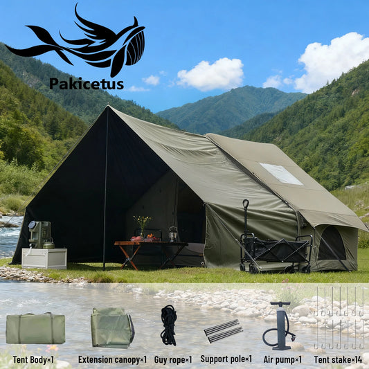 Pakicetus Inflatable Camping Tent With Sun Canopy And Double Room