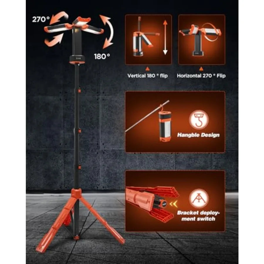 Portable Camping Lantern With Stand And Rechargeable Battery
