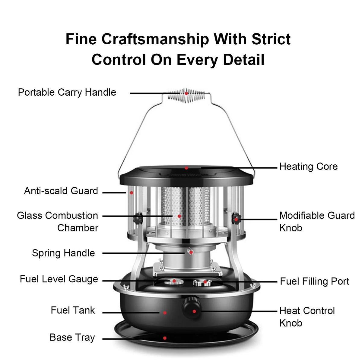 Stainless Steel Kerosene Heater 9000 BTU For Cooking Indoors