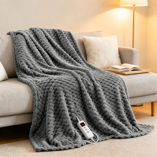 Anixol Heated Blanket Featuring Auto Shut Off And Soft Flannel