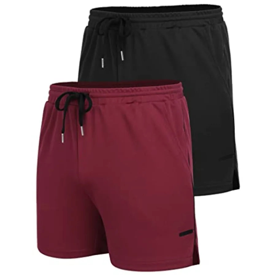 Men's 2 Pack Quick Dry Athletic Workout Shorts With Pockets