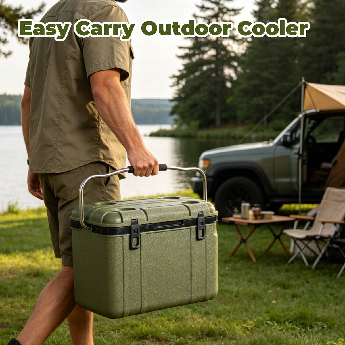 Heavy Duty Hard Shell Insulated Cooler With Superior Ice Retention