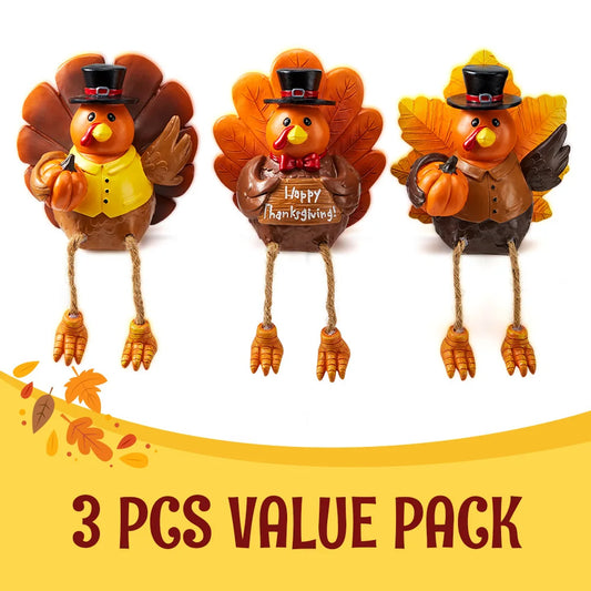 Joyfy Thanksgiving Turkey Resin Figurine Tabletop Centerpiece Decor