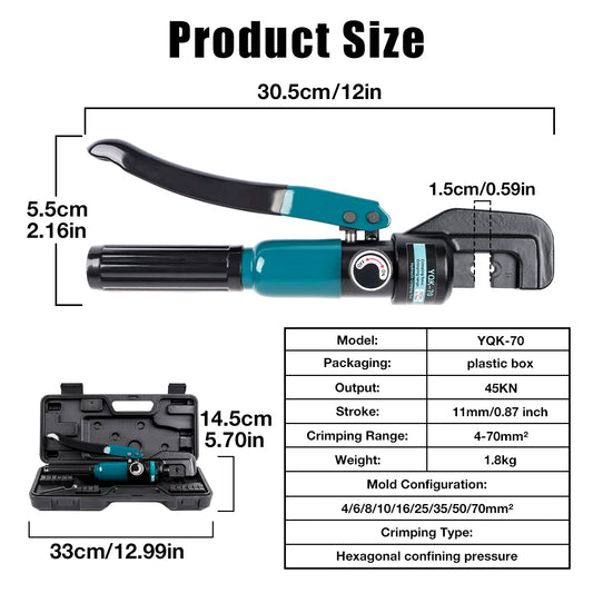 Multifunctional Hydraulic Crimping Pliers Kit For Cable Lug Terminals