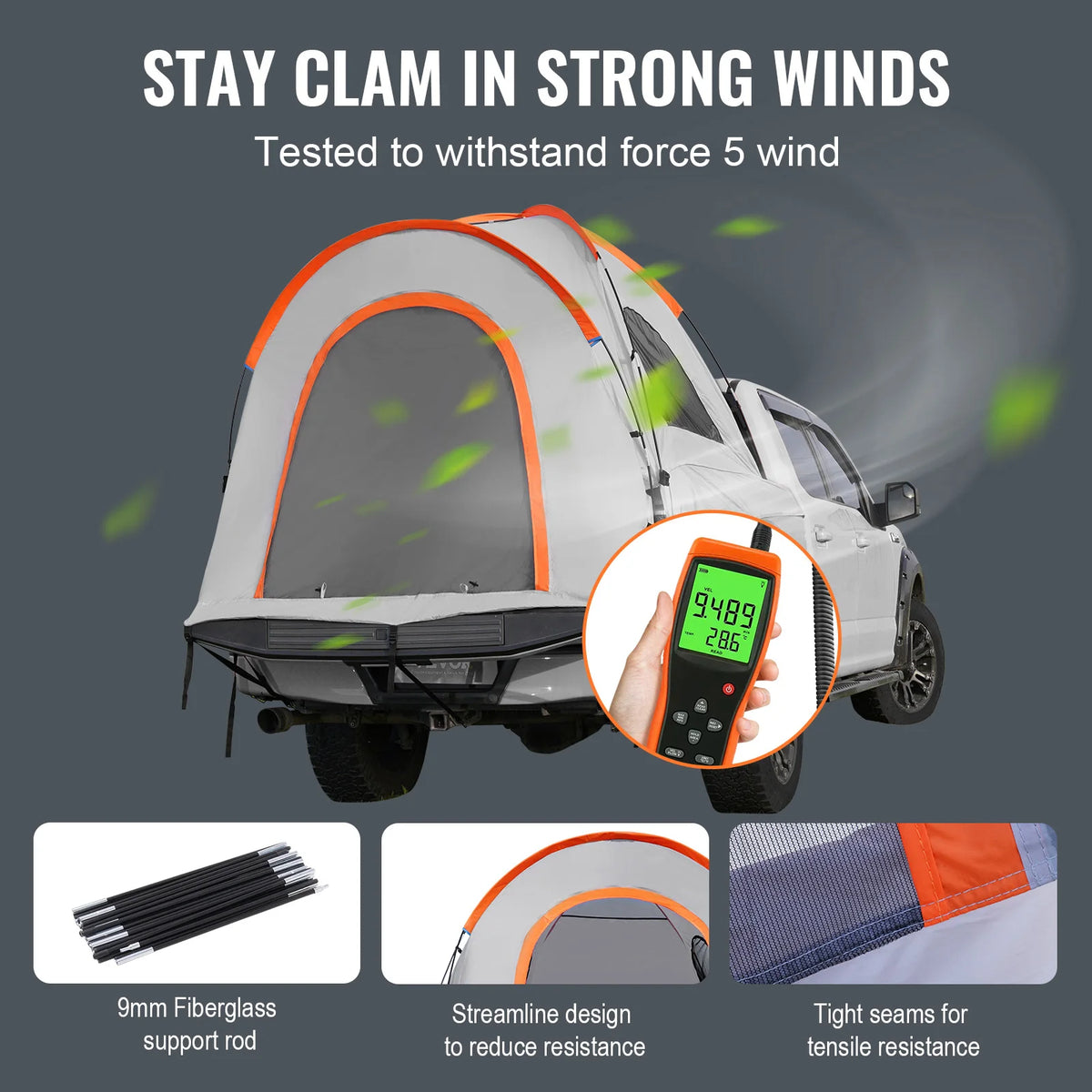 Waterproof Pickup Truck Bed Tent Double Layer Outdoor Canopy