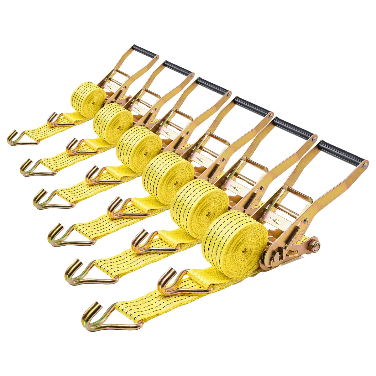 SucceBuy 6 Pack Ratchet Straps Double J Hook Tie Down