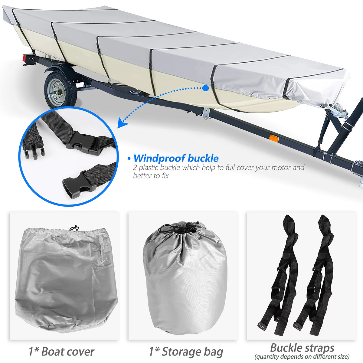 Marine Grade 210D Waterproof Boat Cover For Jon Boats