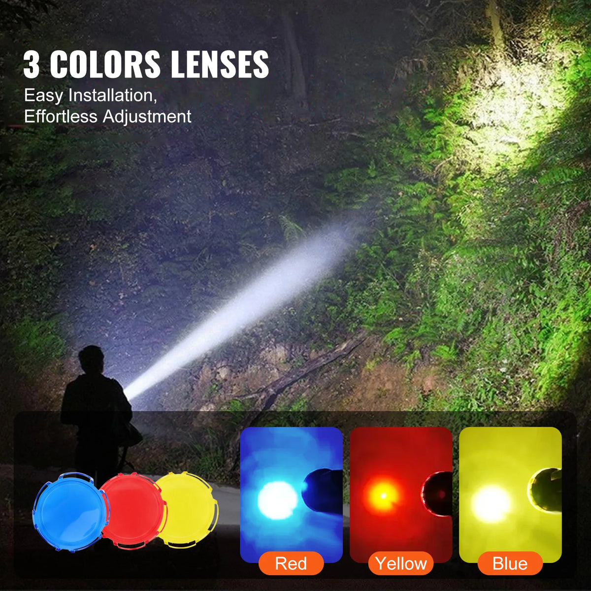 Professional Rechargeable Spotlight With Four Modes For Outdoor Camping Travel