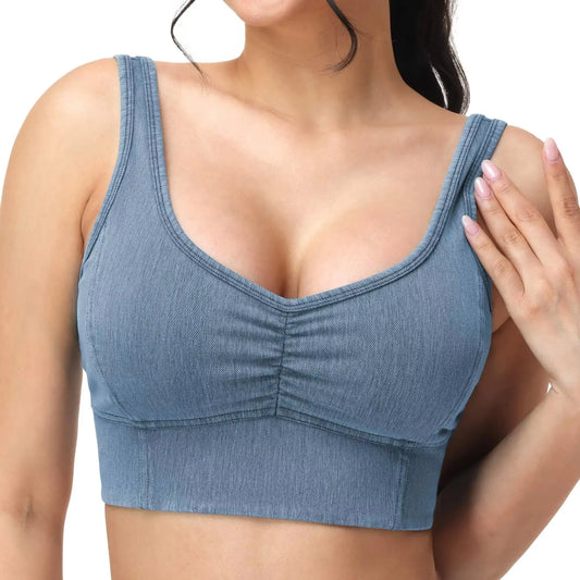 The Gym People Womens Denim Tank Top With Built In Bra