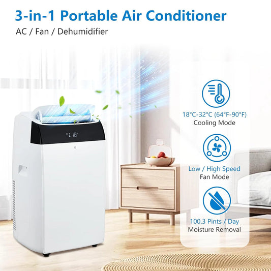 Adoolla Portable 14000 BTU Air Conditioner 3IN1 Cooling Fan Dehumidifier