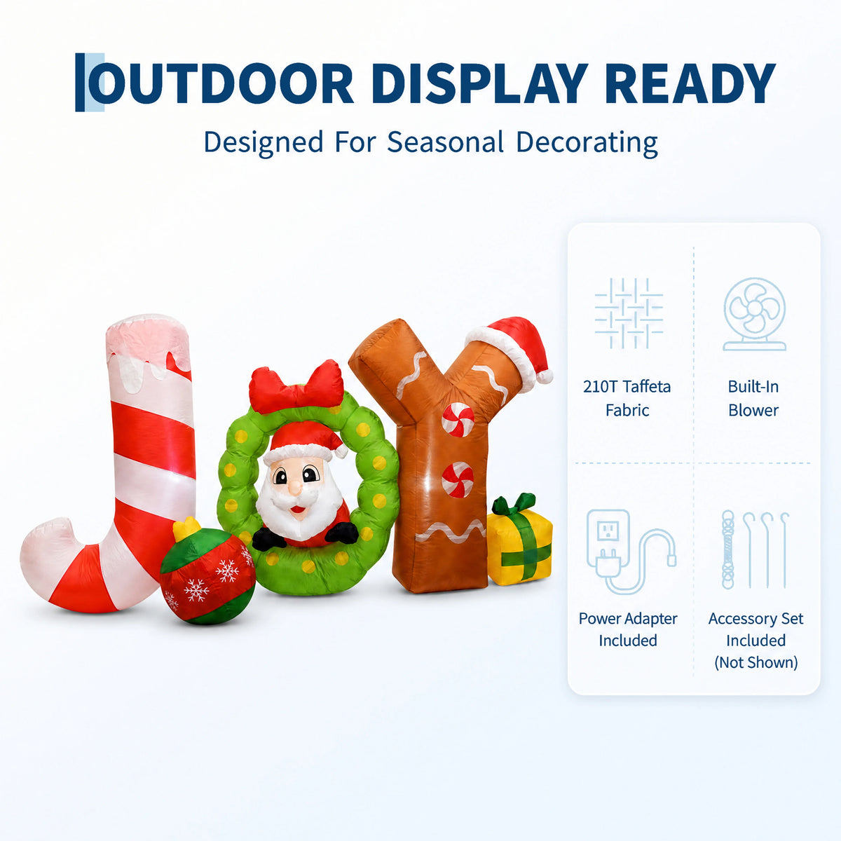Lighted Christmas Inflatable Joy Sign Outdoor Holiday Yard Decoration