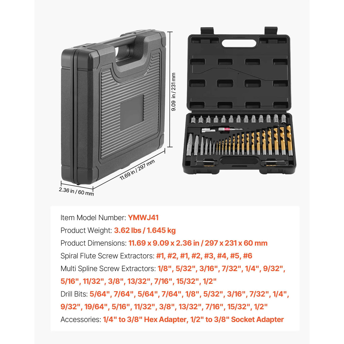SucceBuy Screw And Bolt Extractor Set With Protective Case