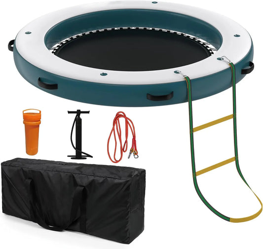 Round Inflatable PVC Floating Platform Open Center Lake Pool Island