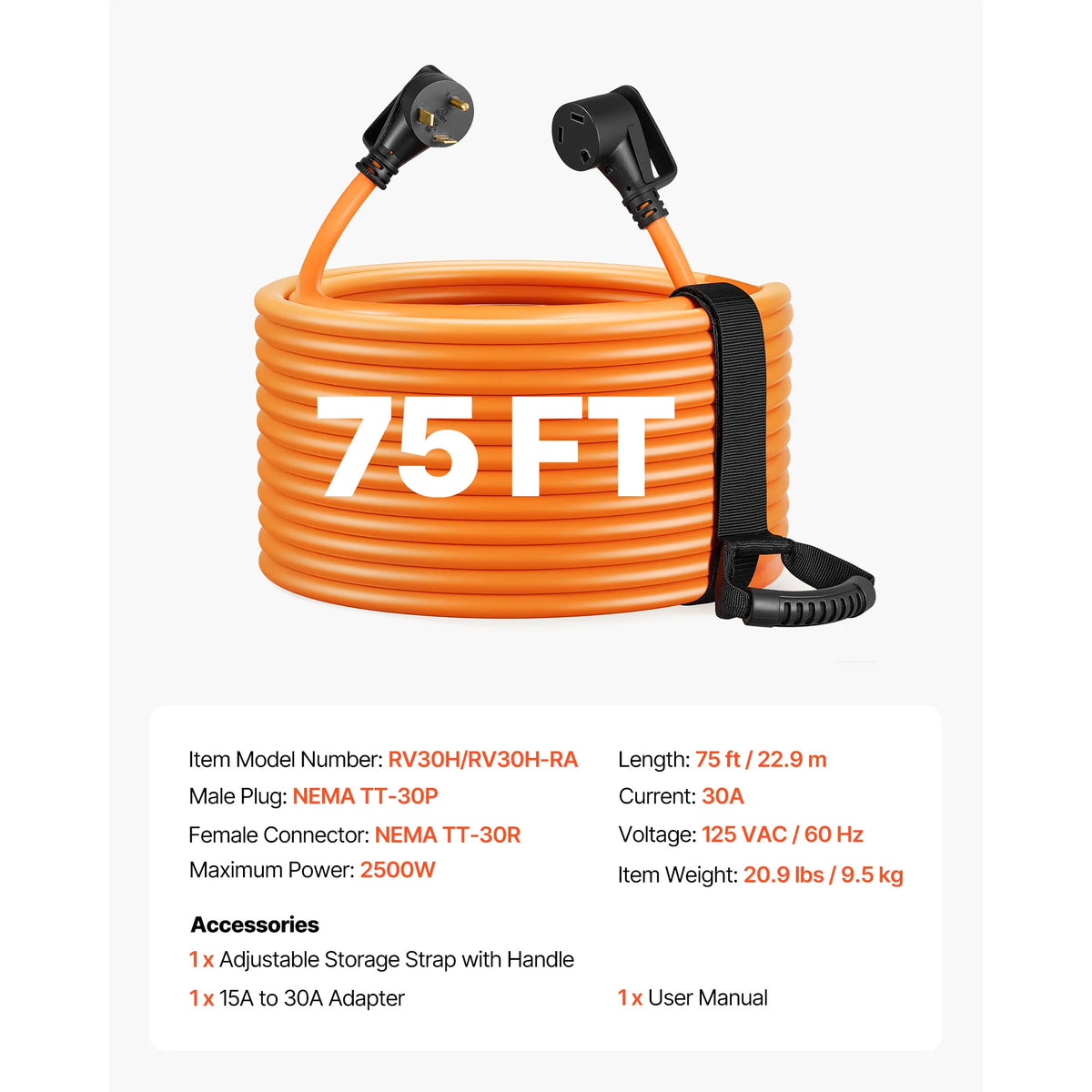 SucceBuy RV Extension Cord With Integrated Power Indicator