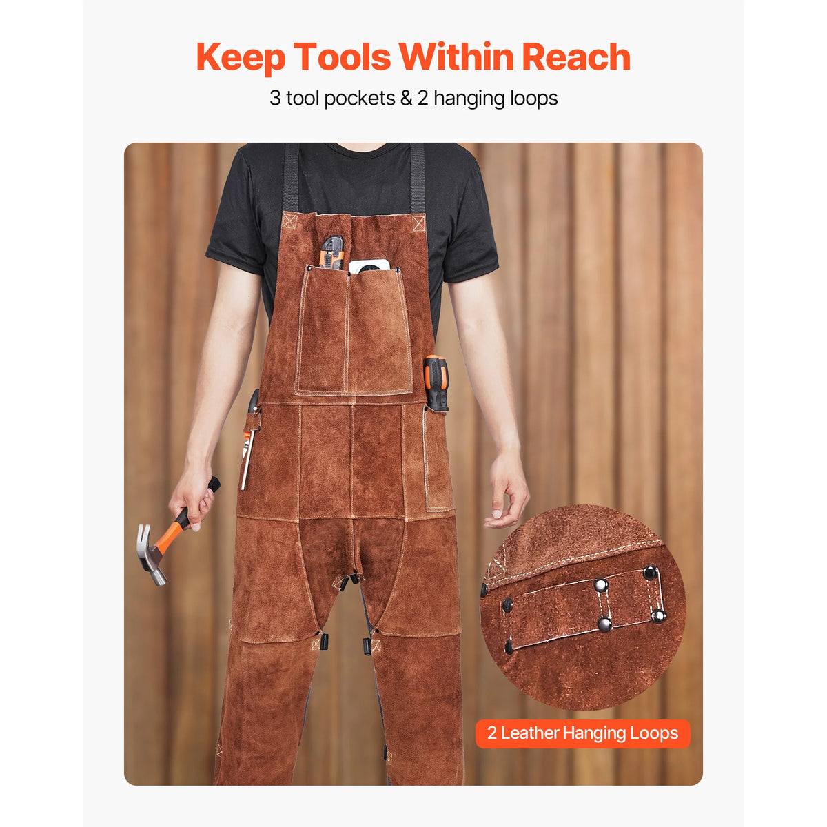 Heavy Duty Cowhide Leather Welding Apron Heat Resistant