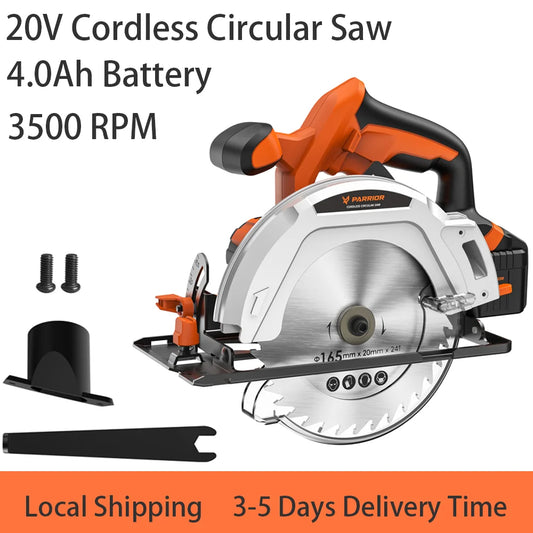 Parrior Cordless Circular Saw With Battery And Fast Charger