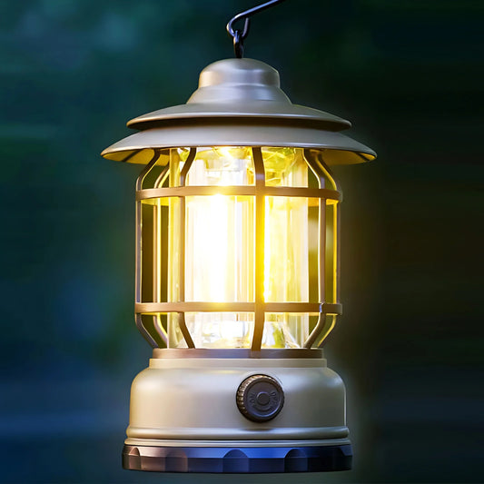 Stonego Rechargeable Led Retro Camping Lantern With Hanging Hook