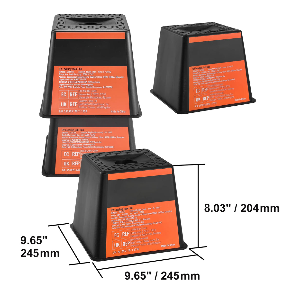 SucceBuy Rubber RV Leveling Pads For Travel Trailers