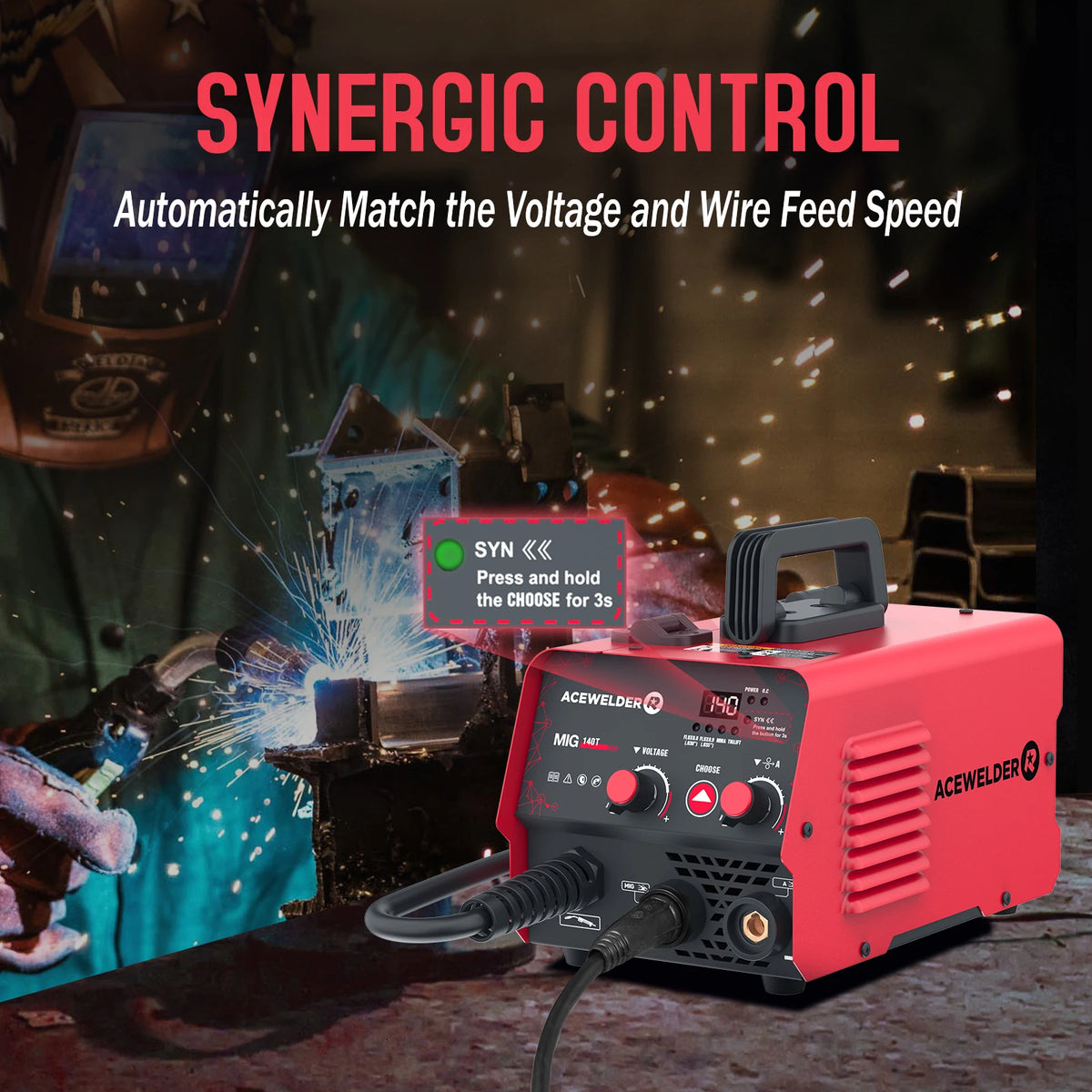 Acewelder 140a Inverter Gasless Flux Cored Mig Arc Welder