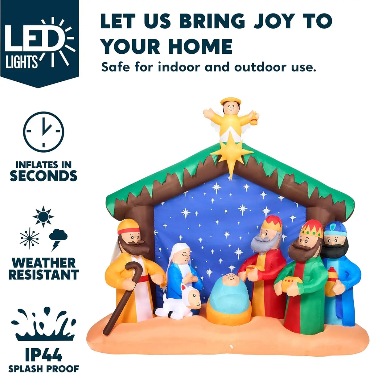 Joyfy Christmas Inflatable Nativity Scene With Led Lights