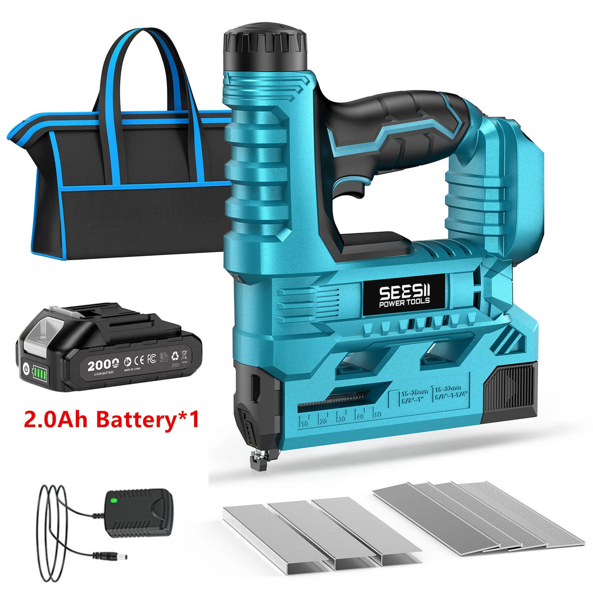 Seesii Cordless Brad Nail Gun With Complete Nail Kit