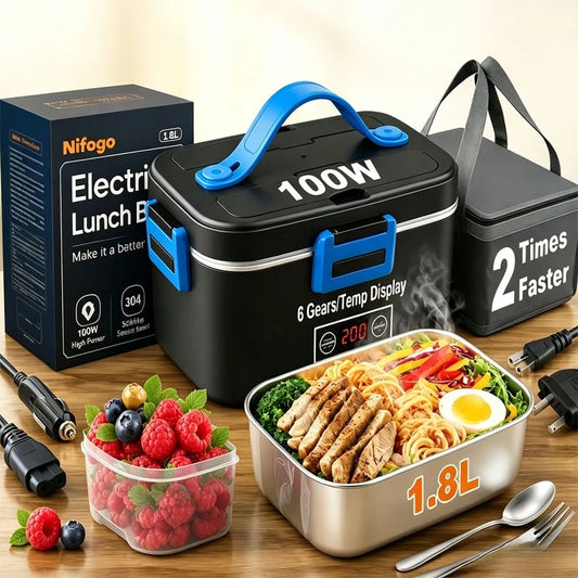 Portable Electric Lunch Box With Digital Temperature Display
