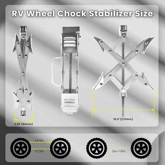 Scissor Style Tandem Axle Wheel Chock Trailer Stabilizer Pair
