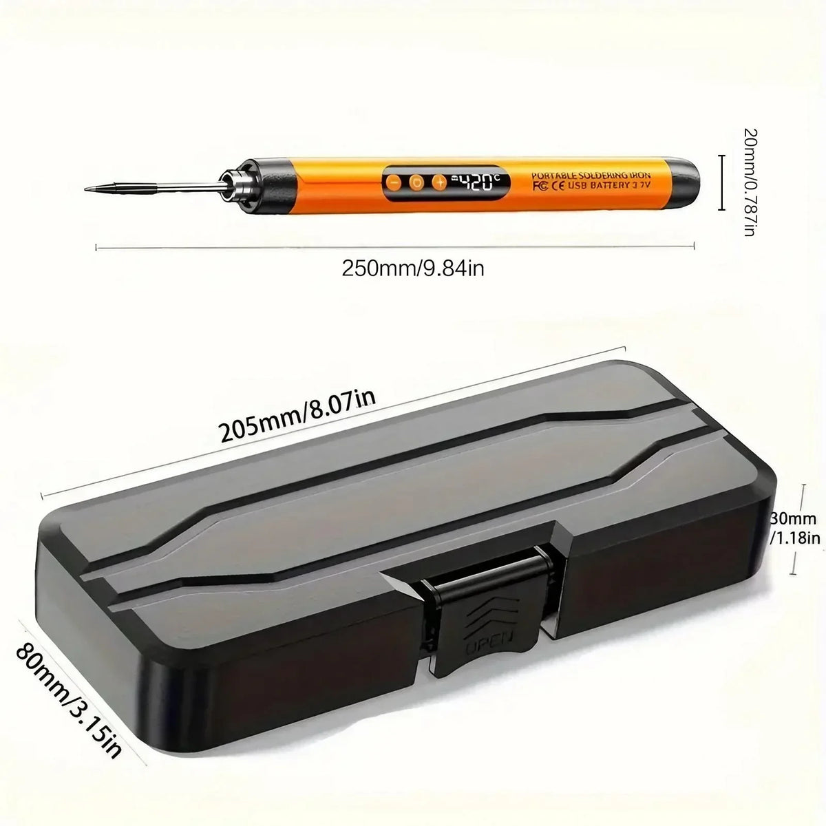 Rechargeable Mini Soldering Iron With Adjustable Temperature Led Display