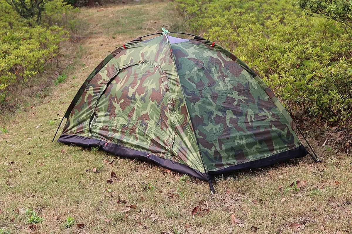 Quick Automatic Two Person Camouflage Backpacking Tent With Storage Bag