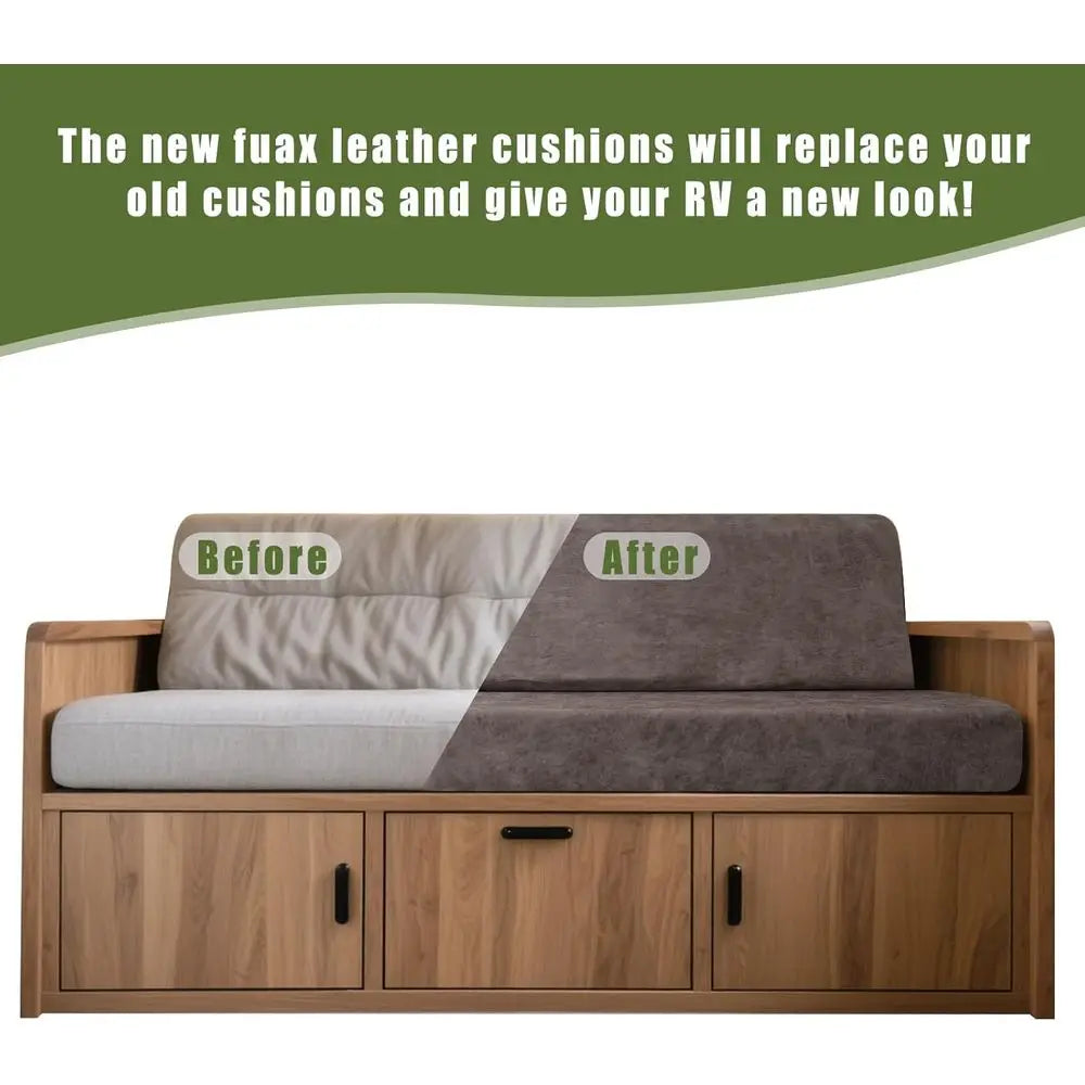Premium Faux Leather RV Camper Dinette Cushion Covers