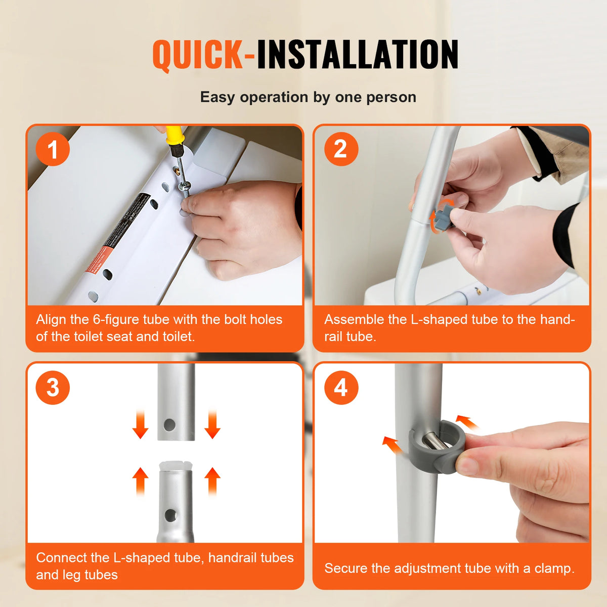 Adjustable Toilet Safety Rail Heavy Duty Seat Frame