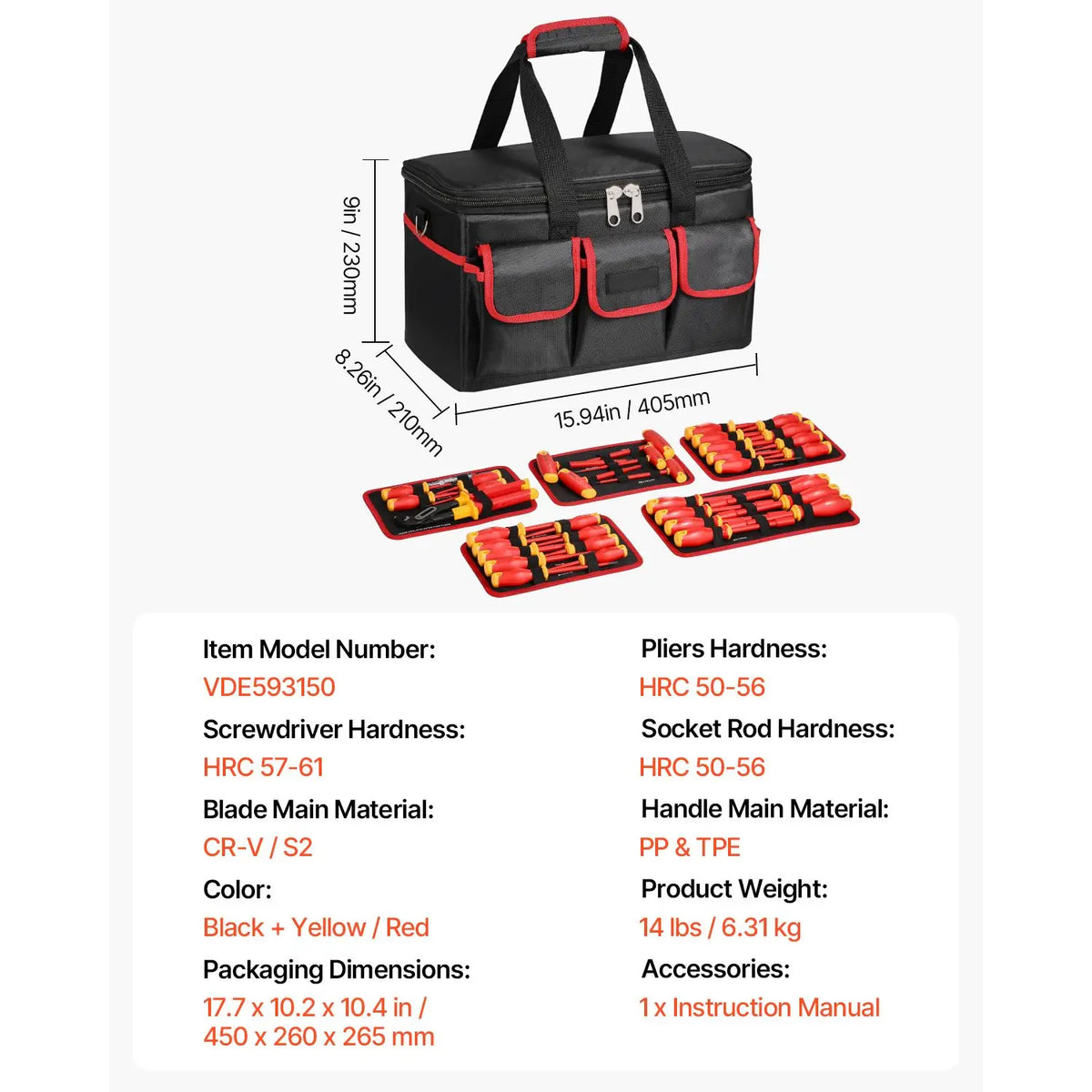Professional 1000V Insulated Electrician Screwdriver Set With Magnetic Tips