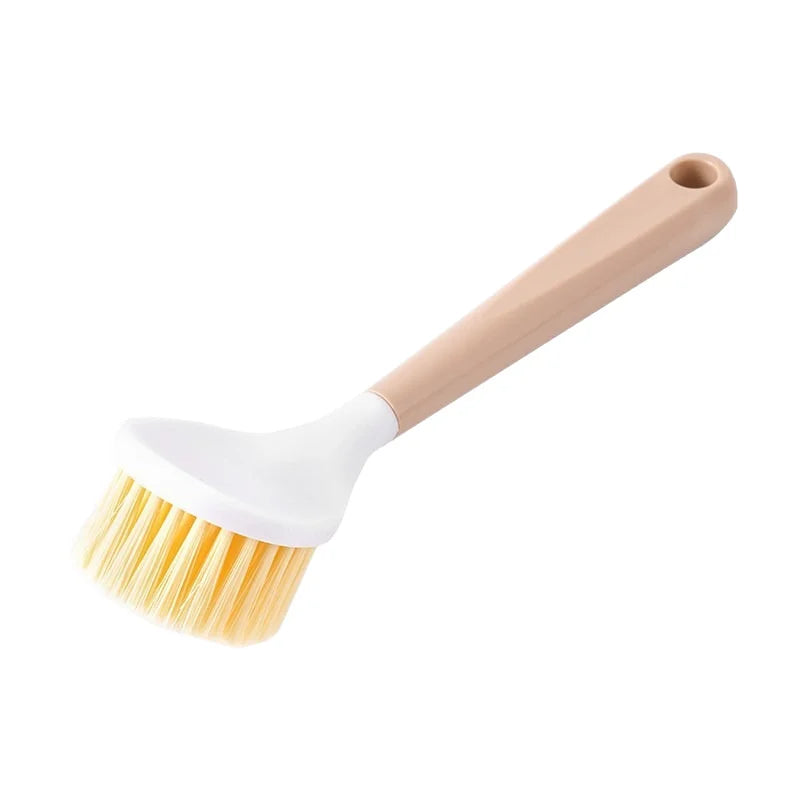 Two Piece Long Handle Kitchen Pot Brush And Scrubber Set