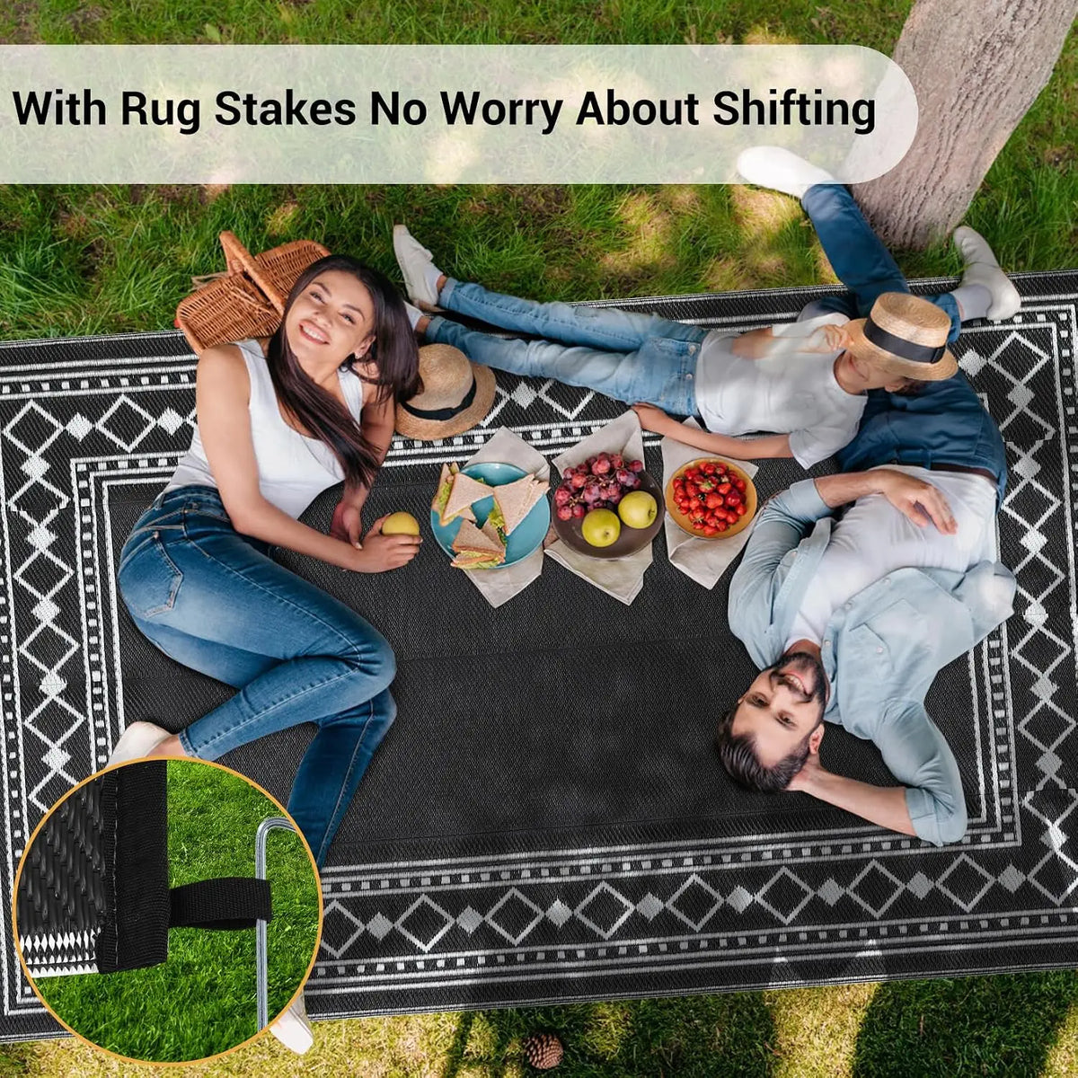 Twister Waterproof Reversible Outdoor Patio Rug For Deck