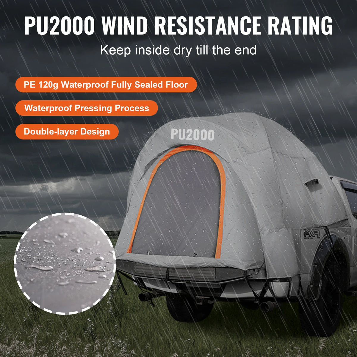 Waterproof Pickup Truck Bed Tent Double Layer Outdoor Canopy