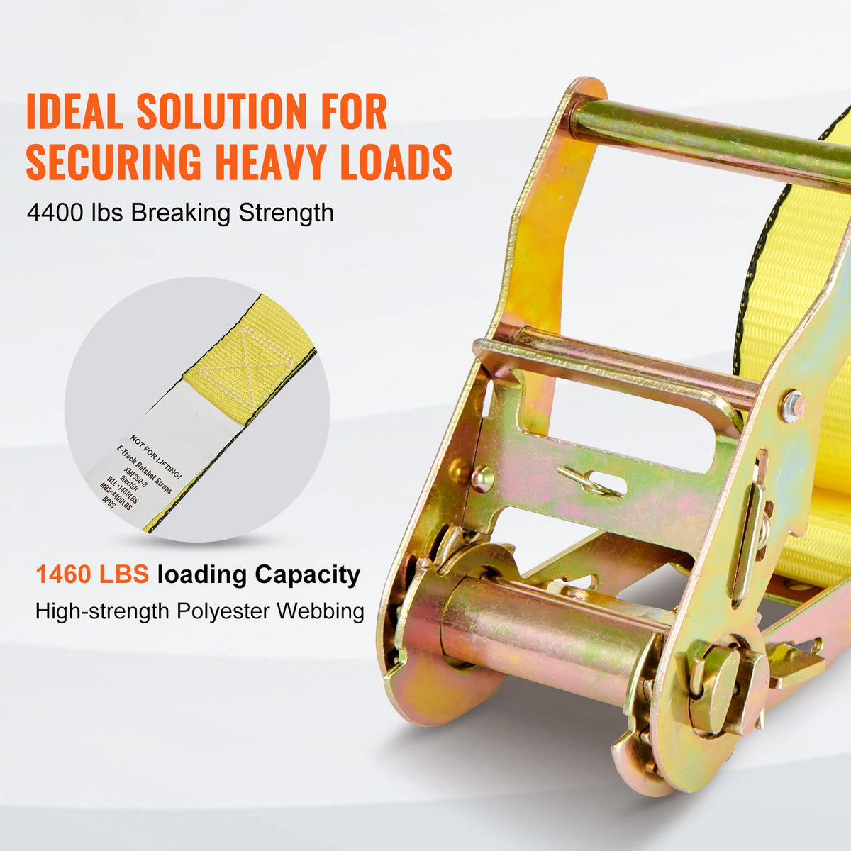 SucceBuy E-Track Ratchet Tie-Down Straps, 8-Pack, 2 in x 15 ft