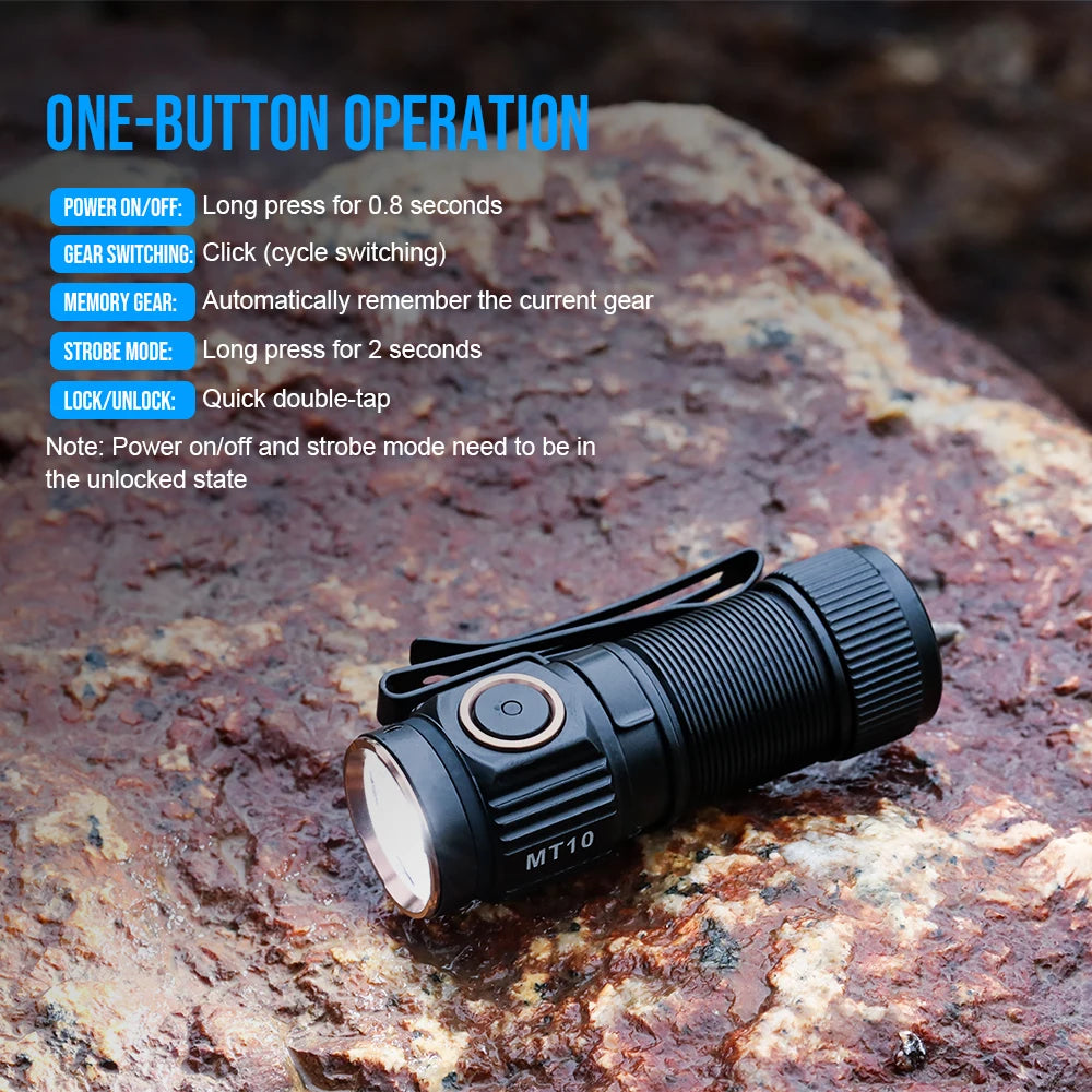 TrustFire MT10 Rechargeable LED Flashlight With USB C Charging
