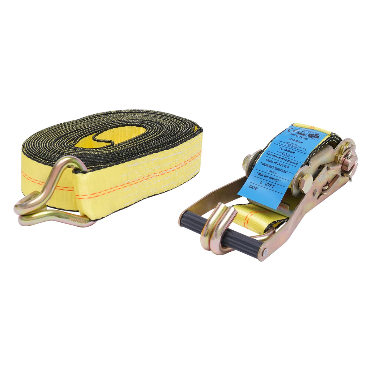 Bymaocar Professional Ratchet Cargo Tie Down Strap Set