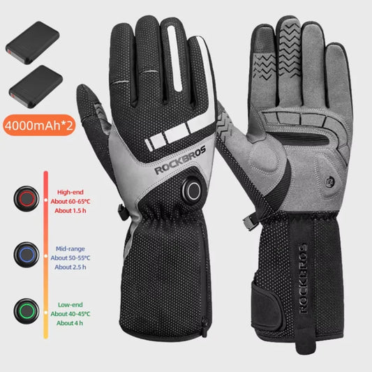 Rockbros Heated Touchscreen Gloves With Rechargeable Battery
