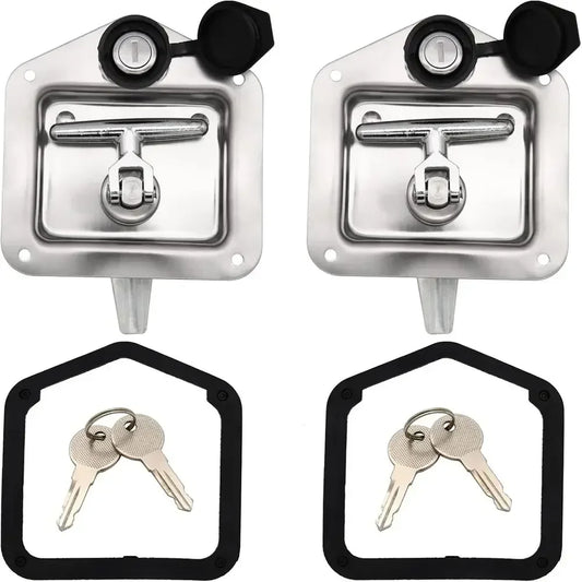 Two Stainless Steel T Handle Latches For Camper Rv Trailer