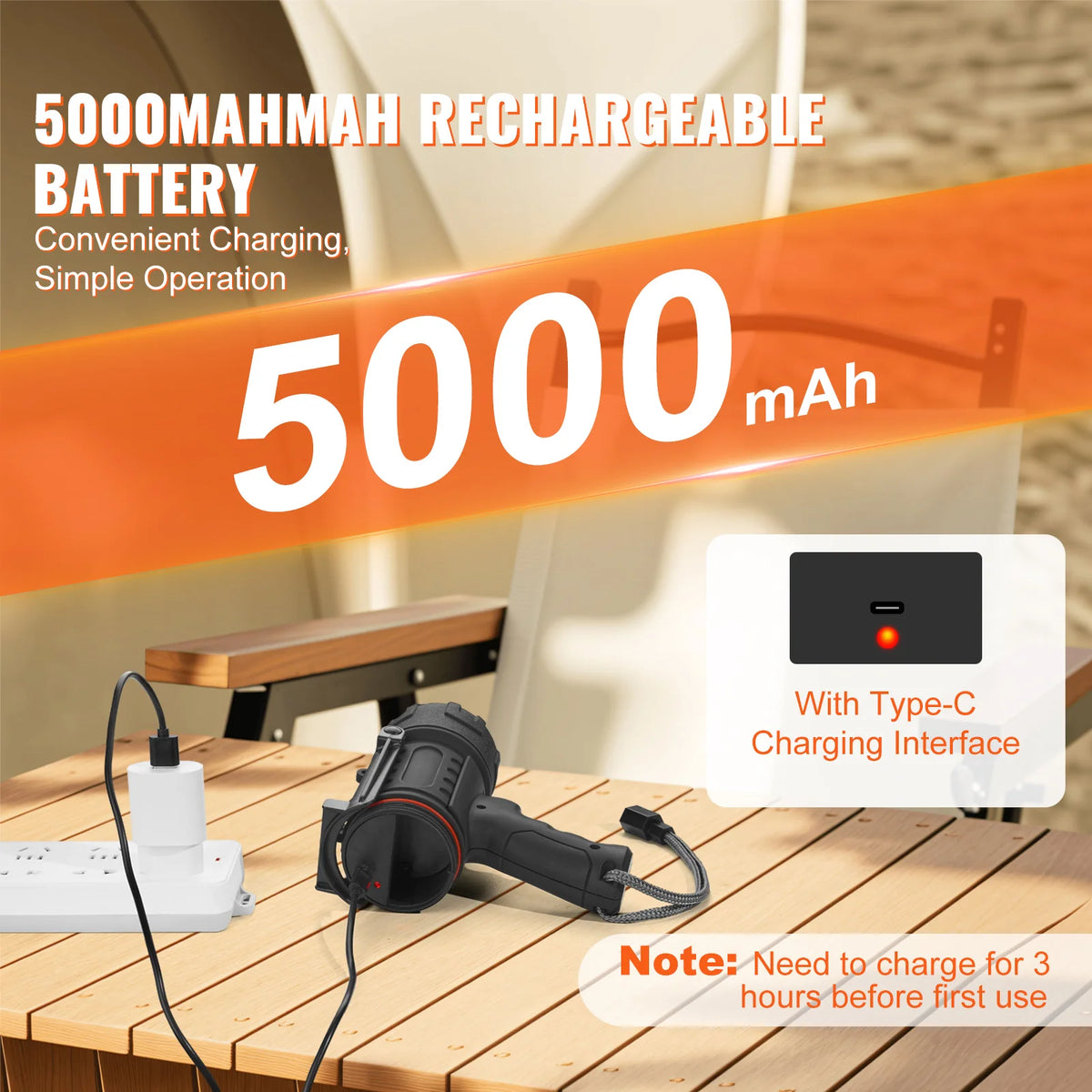 Professional Rechargeable Spotlight With Four Modes For Outdoor Camping Travel