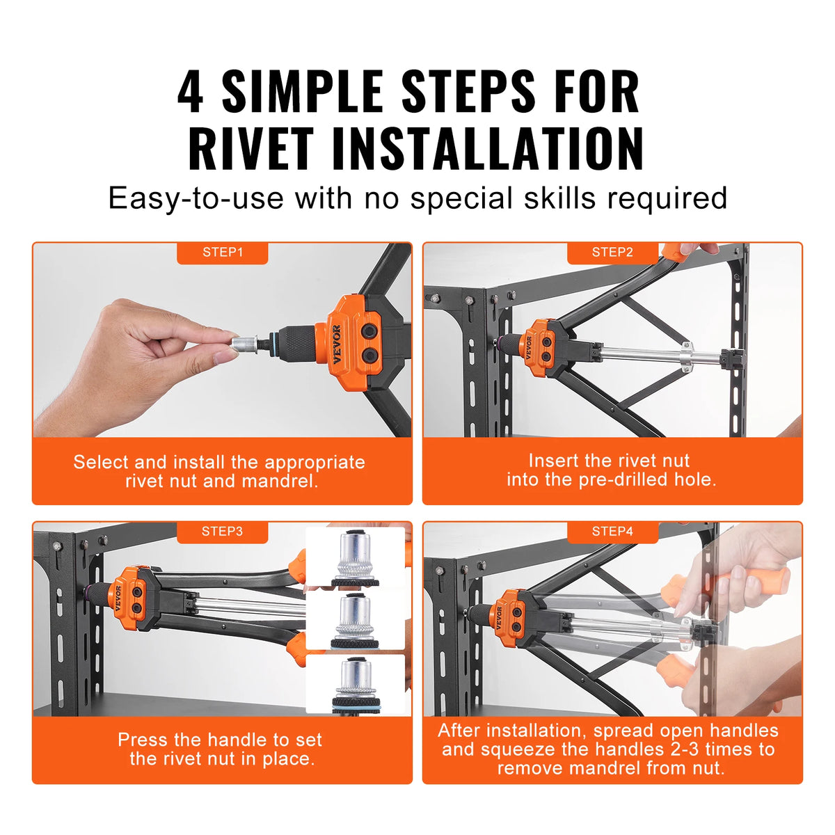 SucceBuy Rivet Nut Tool Kit With Mandrels And Fasteners