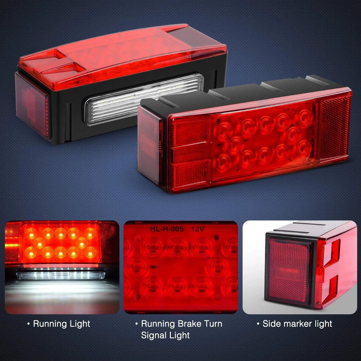 Nilight Submersible Rectangular LED Trailer Stop Tail Light