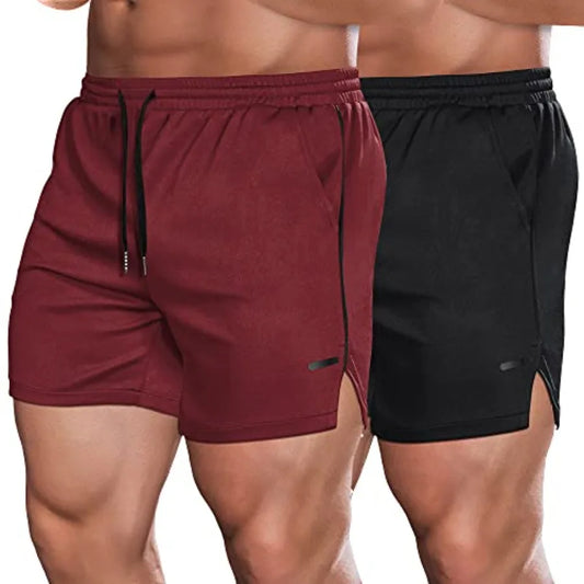 Men's 2 Pack Quick Dry Athletic Workout Shorts With Pockets