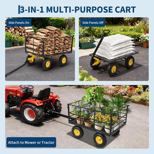 Twister.Ck Heavy Duty Steel Mesh Garden Utility Cart