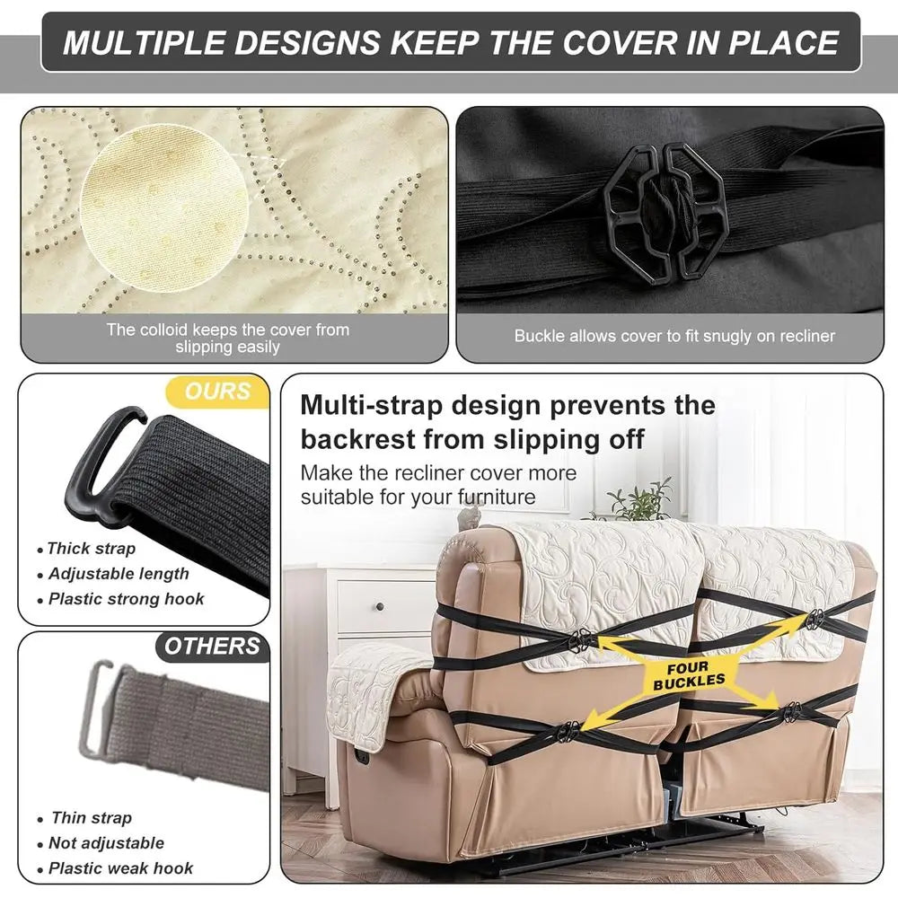 Waterproof Polyester Split Recliner Cover Four Piece Set